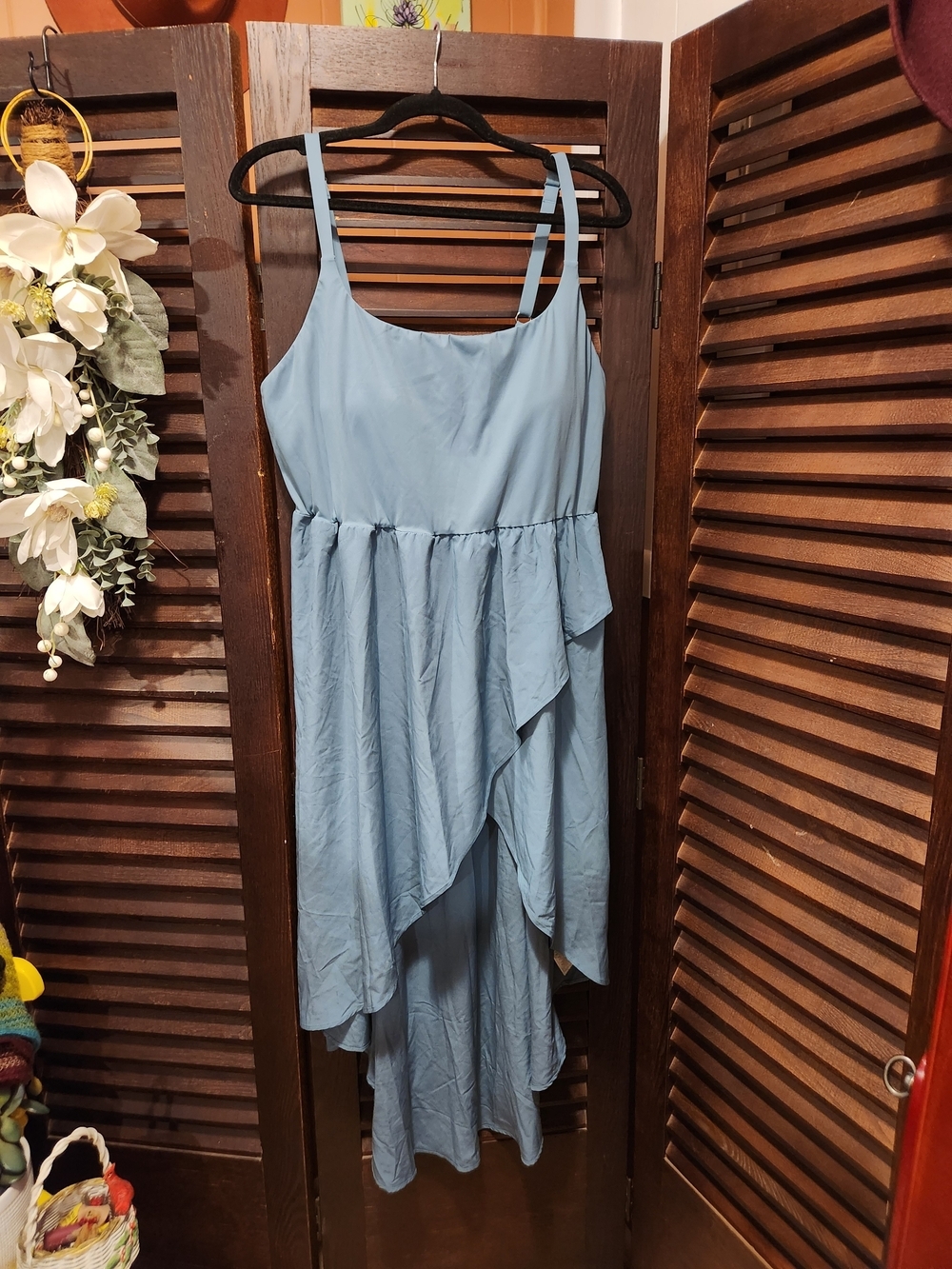 HALARA Teal Ruffled High-Low Sundress - Picture 2 of 4